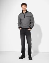 Sweatshirt - Stehkragen - schwarz