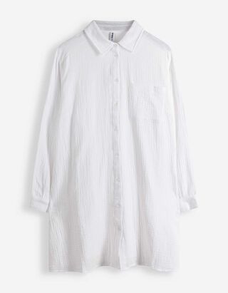 Bluse - Musselin - wei&szlig;