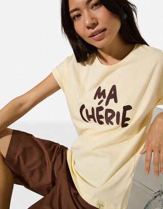 T-Shirt - Stickerei - Gelb