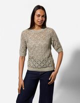 Pulovr - K&aacute;rovan&yacute; vzor - tmave zelena