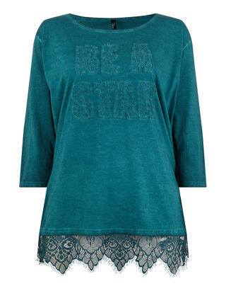 Damen Shirt mit Spitzenbesatz