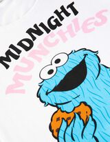 Komplet pidżamowy Koszulka i szorty - nadruk - bialy