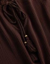 Bluse - einfarbig - Dunkelbraun