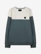 Sweatshirt - Color-Blocking - türkis
