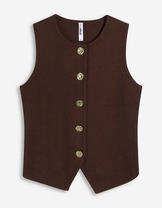 Cardigan - Knopfleiste - dunkelbraun