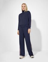 Sweatjacke - Galonstreifen - dunkelblau