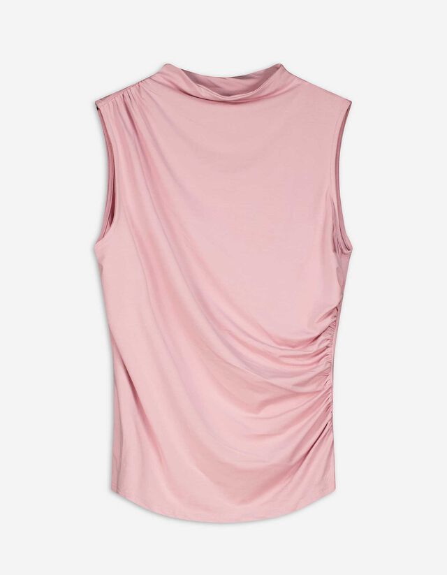 Top - Collo a mosca - rosa