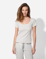 Tričko - Žebrování - bílá