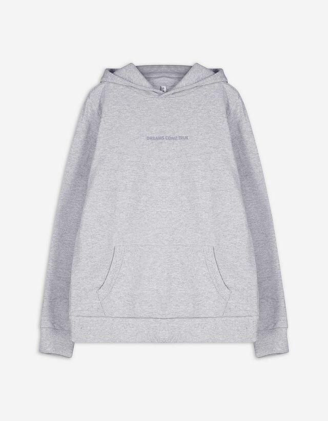 Sweatshirt - Borduursel - lichtgrijs