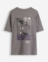 T-Shirt - R&uuml;ckenprint - dunkelgrau