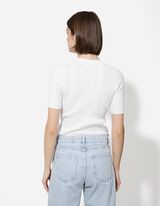 Camicia in maglia - A costine - bianco