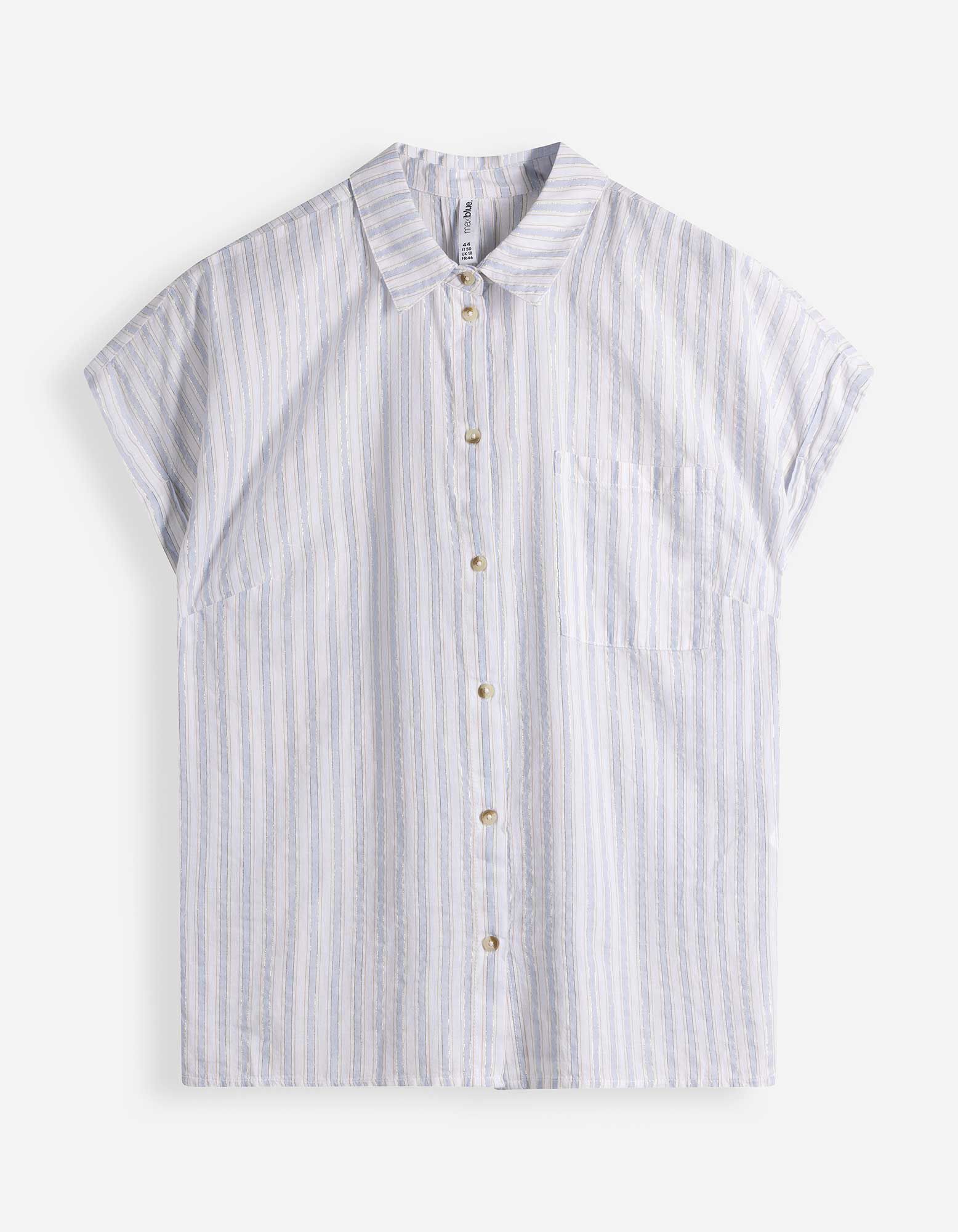 Bluse - Brusttasche - blau