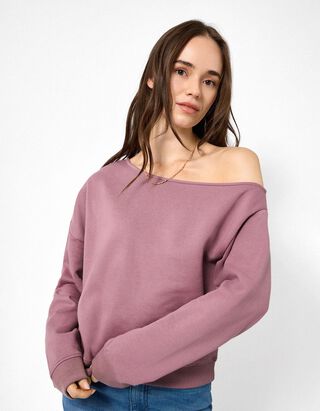 Sweatshirt - Off-the-shoulder - Lichtpaars