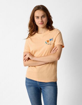 T-Shirt - Stickerei - Rosa
