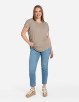 Tricou - M&acirc;neci supradimensionate - Bej