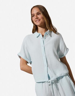 Hemd - Musselin - Hellblau