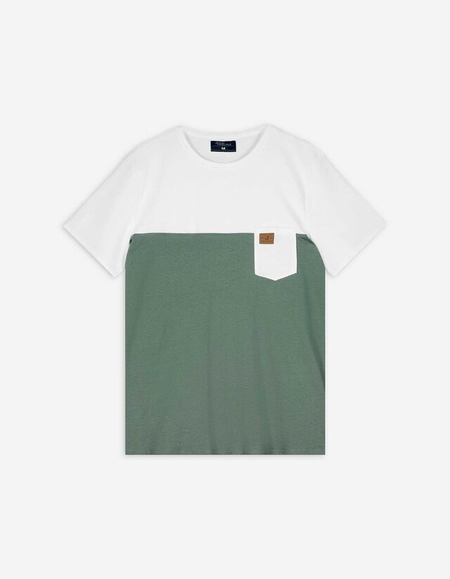 T-Shirt - Brusttasche - grün