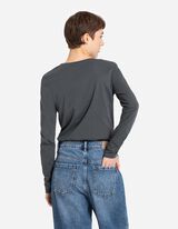 T-shirt à manches longues - Imprimé scintillant - Gris foncé