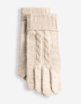 Handschuhe - Zopfstrick - Beige