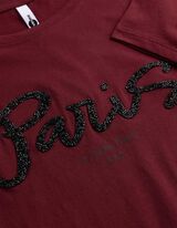 Tričko - Ozdobn&eacute; kam&iacute;nky - tmave cerven&aacute;