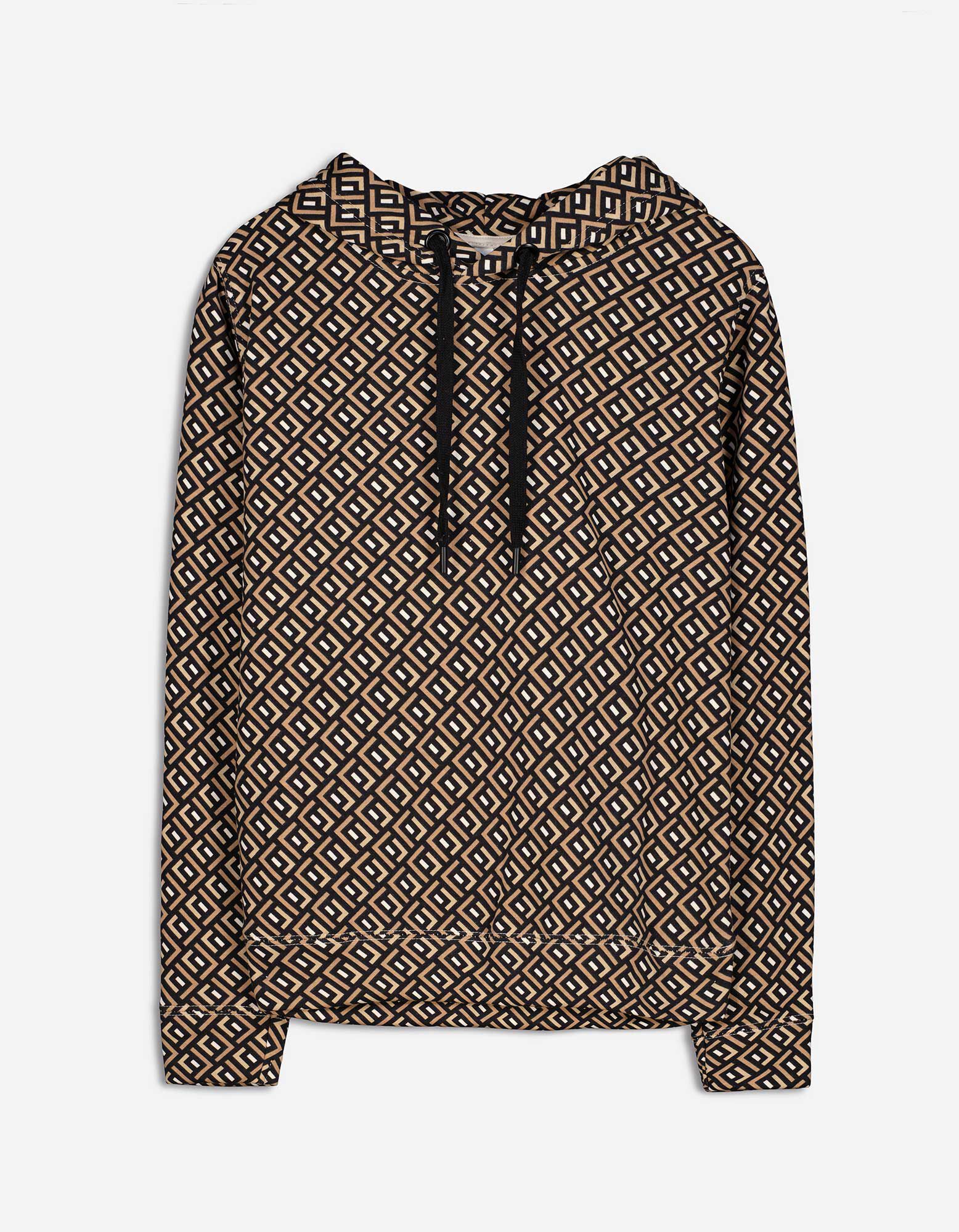 Gucci all top over print hoodie