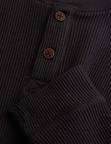 Langarmshirt - Waffelstruktur - Dunkelgrau