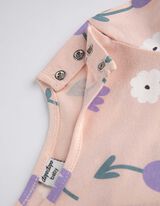 sukienka - wzór w kwiaty - rozowy