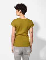 Gebreid overhemd - Viscosemix - groen