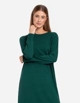 Gebreide jurk - LENZING&trade; ECOVERO&trade; - donkergroen