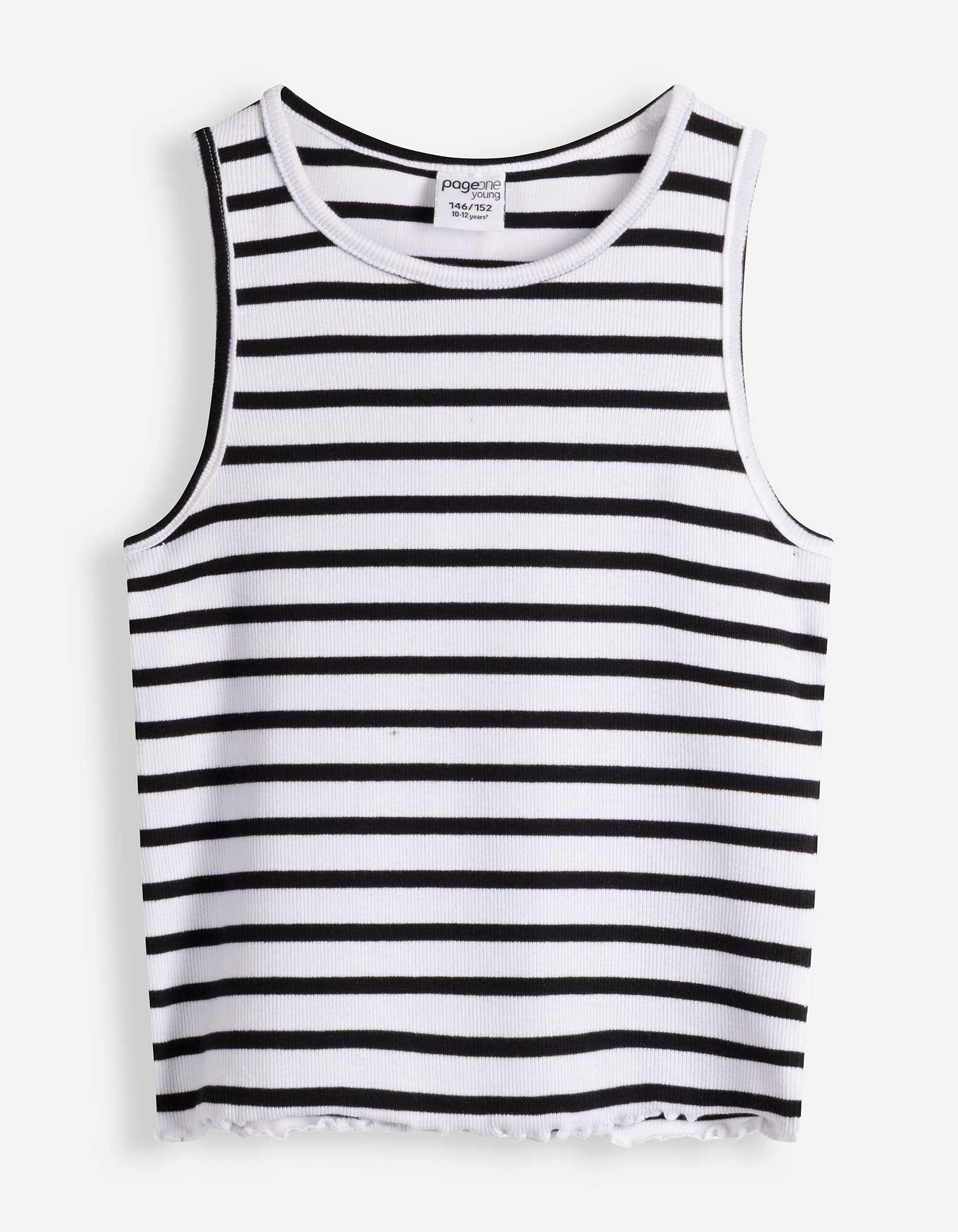 Top sans manches - Ourlet coquille - blanc
