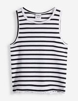 Top sans manches - Ourlet coquille - blanc