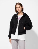 Cipzáros melegítőfelső - Zsinóros kapucni - fekete