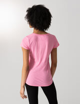 T-shirt - Message imprim&eacute; - rose