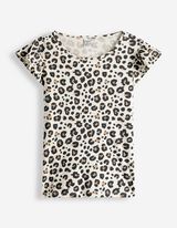 Tricou - M&acirc;neci cu volane - Bej