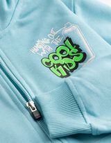 Sweatjacke - R&uuml;ckenprint - hellblau