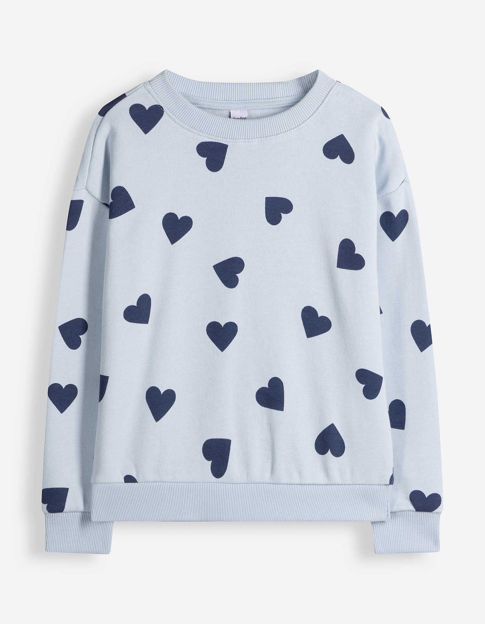 Sweatshirt - Allover-Muster - Hellblau