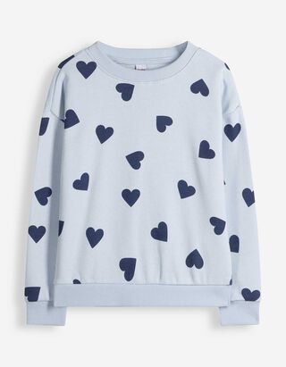 Sweatshirt - Allover-Muster - Hellblau