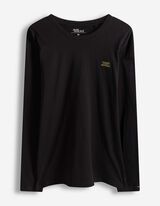 Langarmshirt - einfarbig - schwarz