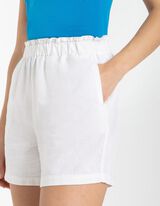 Pantaloncini - Misto lino - bianco