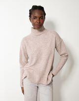 Sweter z dzianiny - Mockneck - bez