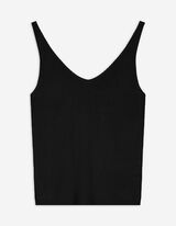 Top in maglia - Scollo a V - nero