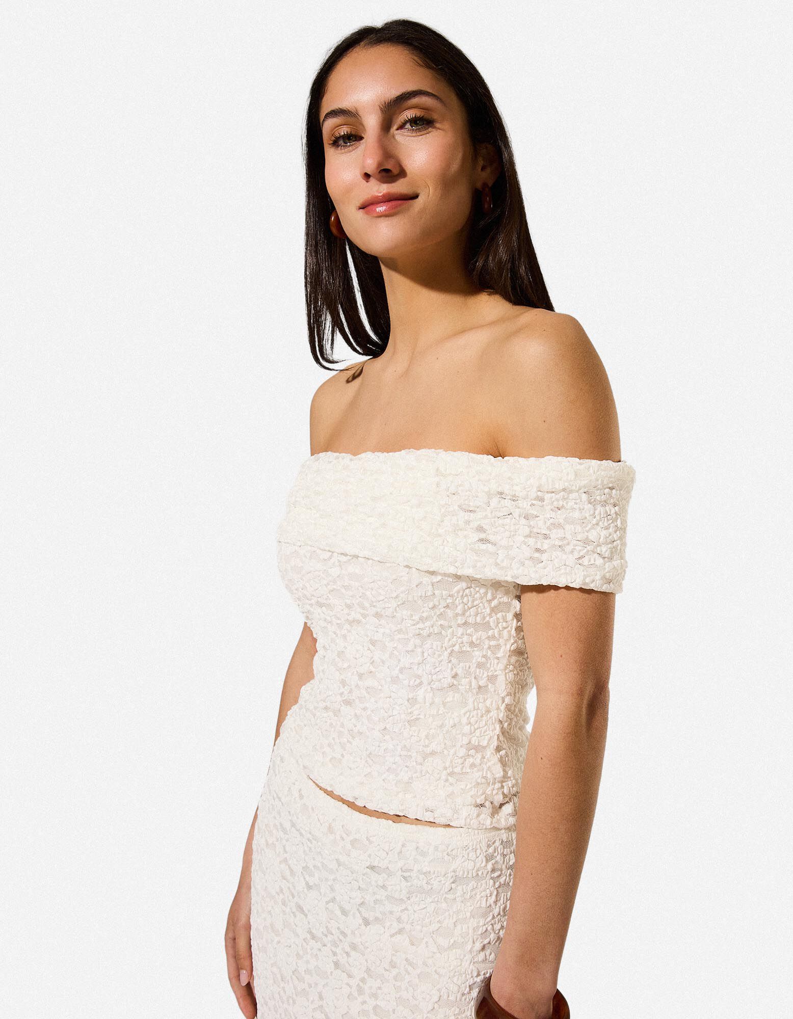 T-Shirt - Spitze - Off-White