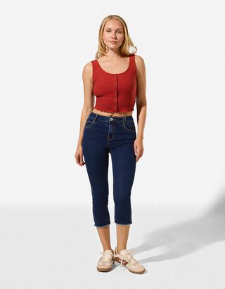 Caprihose - Skinny Fit - Dunkelblau