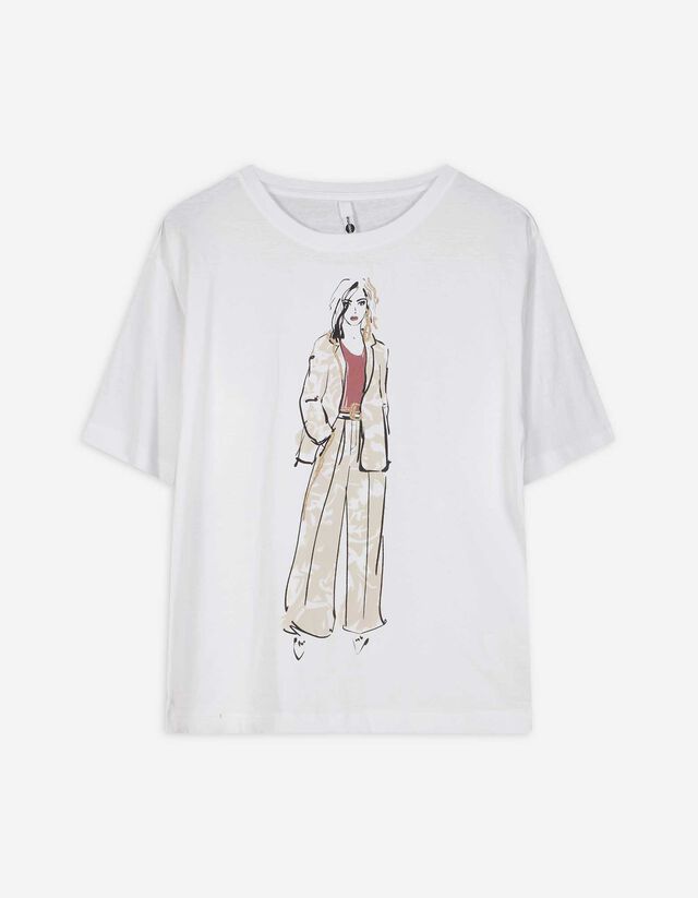 T-Shirt - Stickereien - weiß