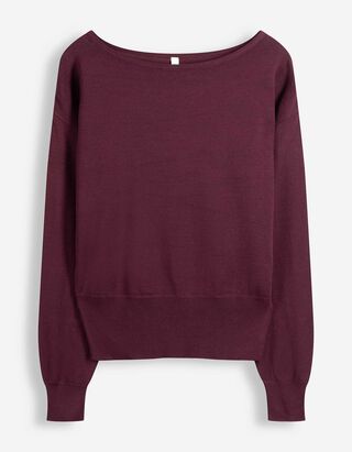 Pullover - U-Ausschnitt - Lila