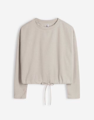 Propínací mikina - Šňůrka - bílá