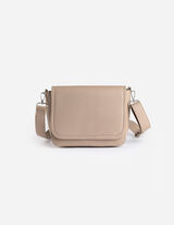 Umhängetasche - Lederoptik - beige