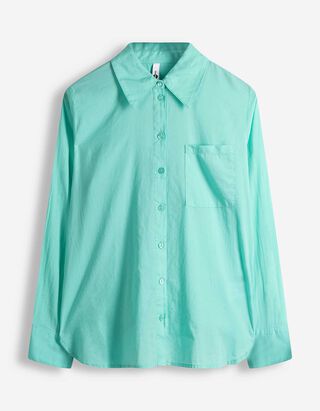 Camicia blusata - Morbido al tatto - turchese
