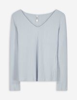 Strickshirt - einfarbig - hellblau
