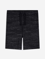 Shorts - Meliert - schwarz